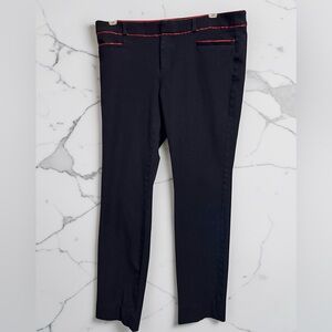 Banana Republic Sloan fit pants, featuring navy blue fabric with red accent trim